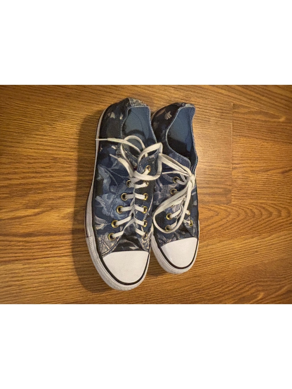 Converse Chuck Taylor Dark Blue Floral Print Sneakers- Brand New- Size 8
